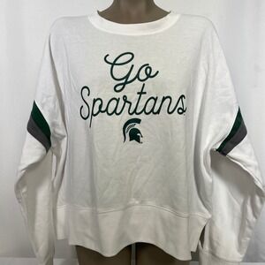 Michigan State Spartans NCAA White Logo Sweatshirt Women's XL NWT